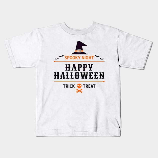 Happy Halloween - Spooky Witches Hat Kids T-Shirt by Elsie Bee Designs